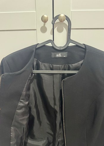 Fermuarlı Siyah Kadın  Blazer - Görsel 2