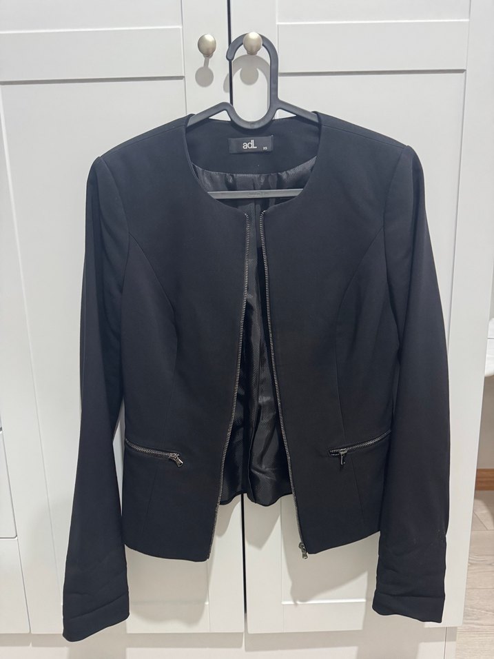 Fermuarlı Siyah Kadın  Blazer - Görsel 3