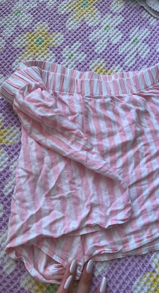 Pembe Pilili Pamuklu Mini Hamile Şort - Görsel 4