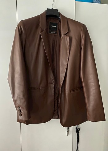 m Beden kahverengi Renk Pull&Bear kahverengi blazer deri ceket
