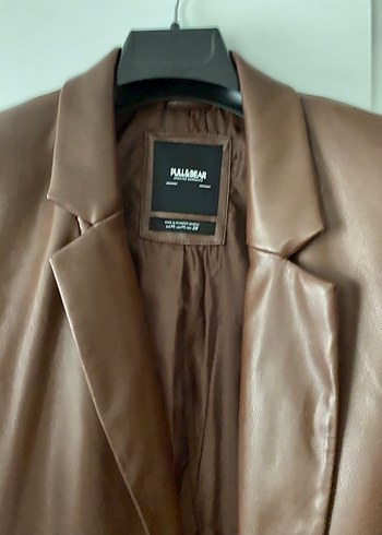 m Beden Pull&Bear kahverengi blazer deri ceket