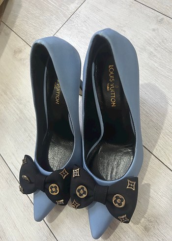 38 numara Mavi Stiletto Topuklu Kadın Ayakkabı - Görsel 3