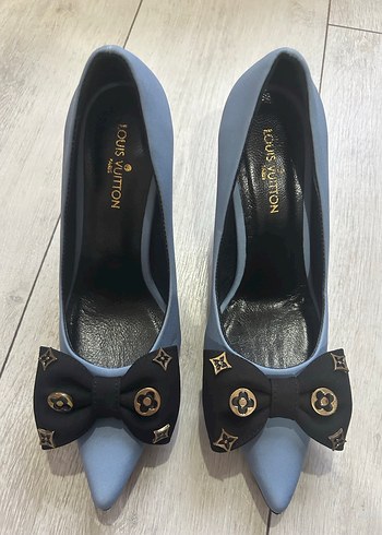 38 numara Mavi Stiletto Topuklu Kadın Ayakkabı - Görsel 2