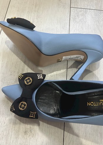 38 numara Mavi Stiletto Topuklu Kadın Ayakkabı - Görsel 4