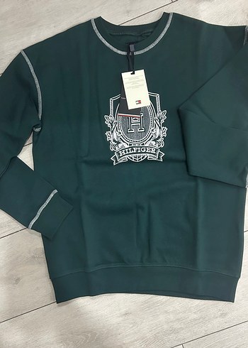 Tommy hılfıger m beden Erkek Yeşil nakışlı sweat - Görsel 3