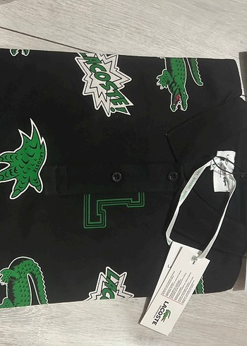 Siyah S beden Baskılı Lacoste - Görsel 2