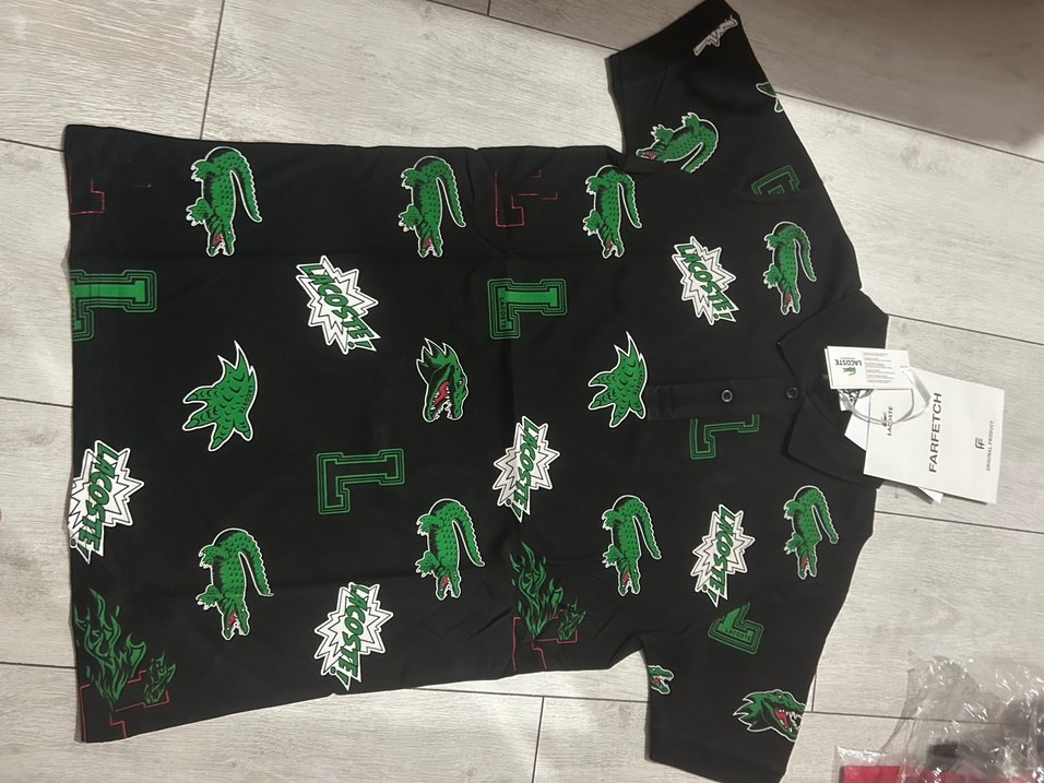 Siyah S beden Baskılı Lacoste - Görsel 5