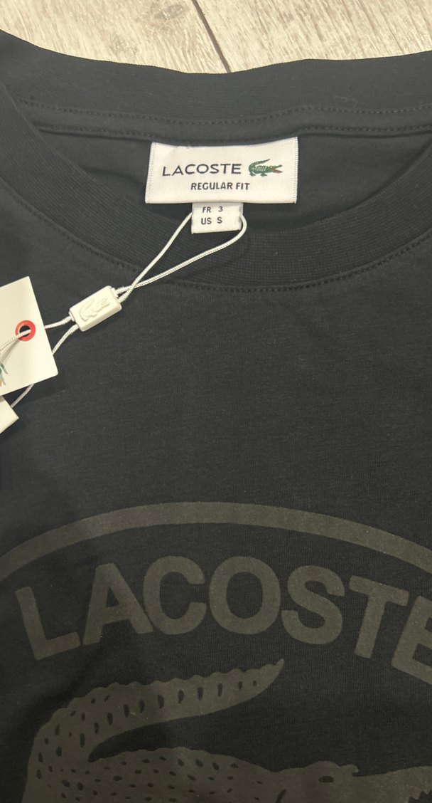 S beden Lacoste Siyah Baskılı Erkek Tişört - Görsel 3