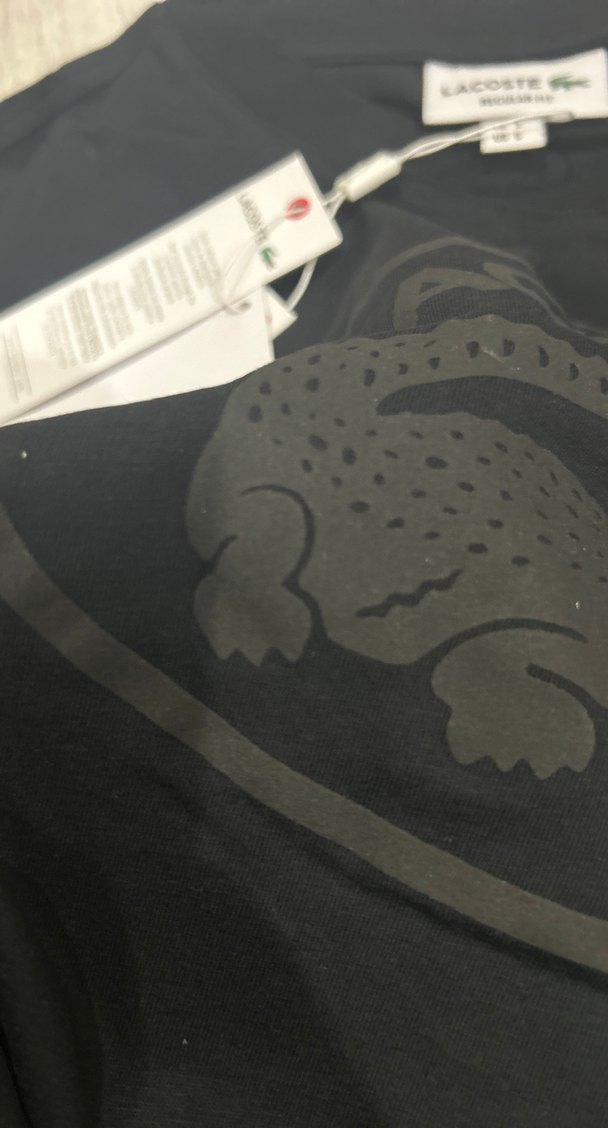 S beden Lacoste Siyah Baskılı Erkek Tişört - Görsel 4