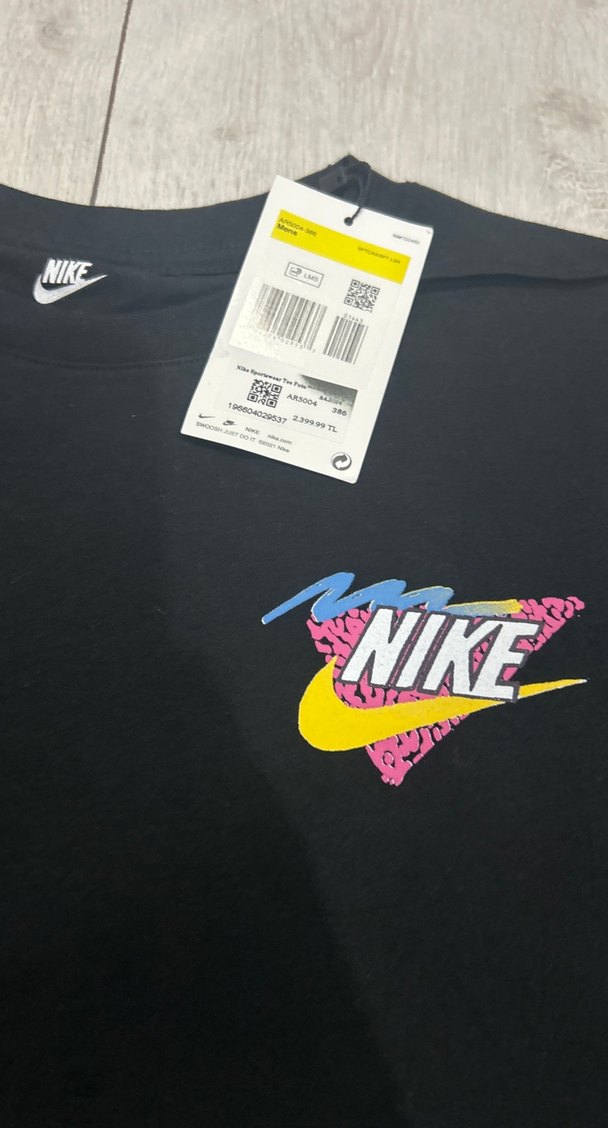 M beden Siyah Nike Baskılı Erkek Tişört - Görsel 2