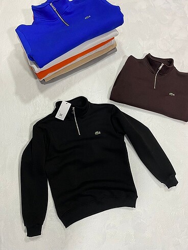 Lacoste yarım fermuarlı sweatshirt erkek