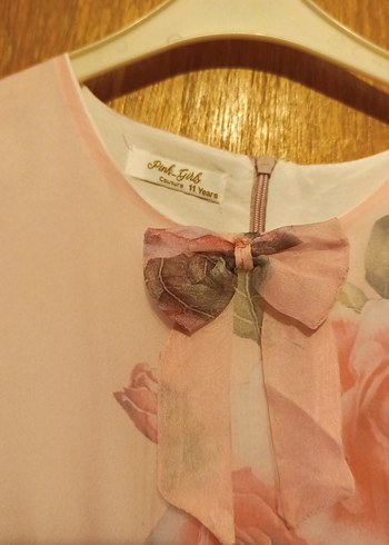 Çiçek Desenli Pembe Uzun Bohem Elbise - Görsel 3