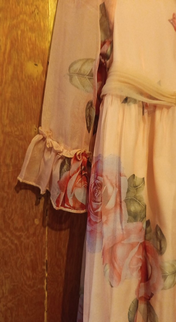 Çiçek Desenli Pembe Uzun Bohem Elbise - Görsel 4