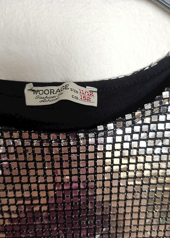 Payetli Kısa Kollu Midi Elbise - Görsel 2