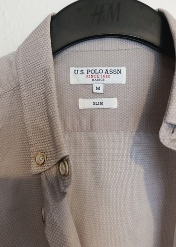 Bej Keten Erkek Gömlek, Uzun Kollu, Düğmeli - Görsel 2