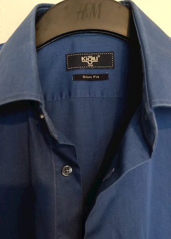 Düğmeli Mavi Denim Erkek Gömlek - Görsel 2