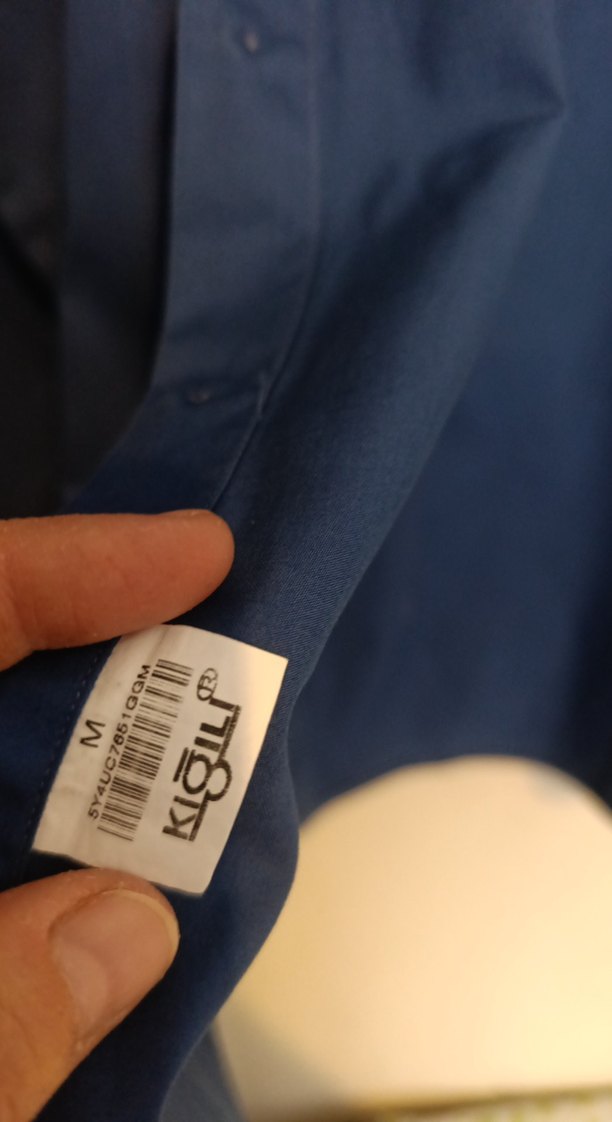 Düğmeli Mavi Denim Erkek Gömlek - Görsel 5