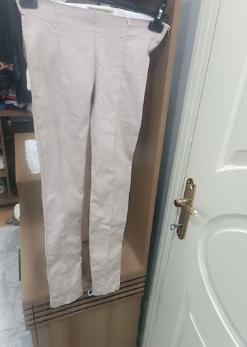 Bej Kadın Kumaş Pantolon Midi Boy - Görsel 2