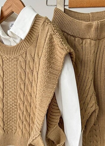 24-36 Ay Beden kahverengi Renk Zara model örgü takım