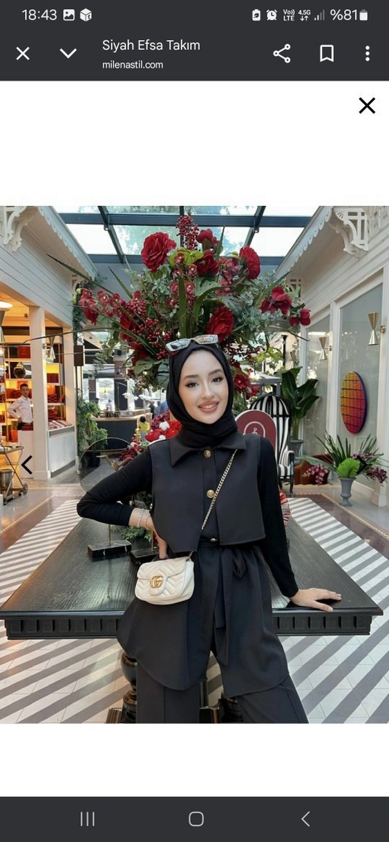 Siyah Belden Kemerli Kadın Takım - Görsel 2