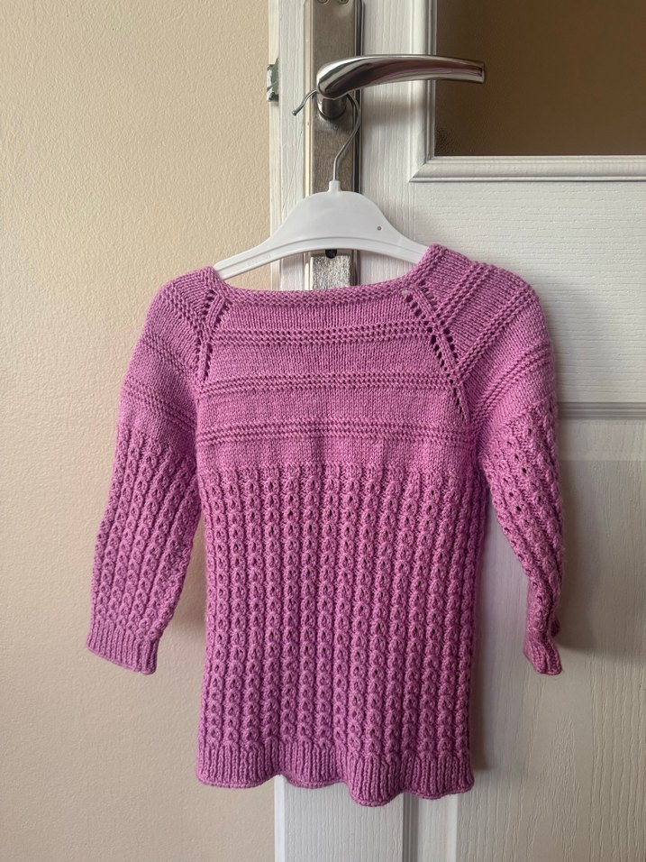 Kız Çocuk Pembe Örgü Hırka - Görsel 2