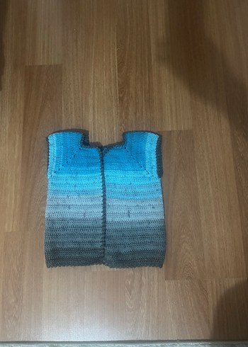 Erkek Çocuk Mavi Gri Örgü Yelek