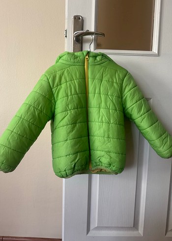Parlak Yeşil Fermuarlı Erkek Çocuk Mont