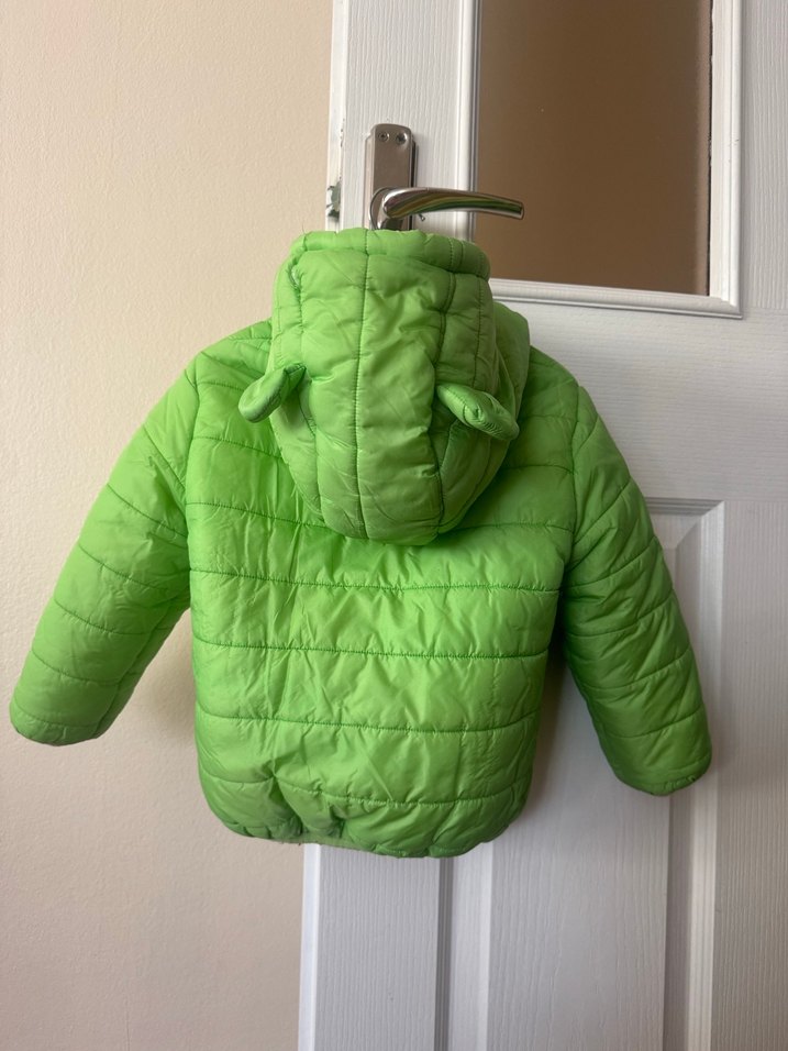 Parlak Yeşil Fermuarlı Erkek Çocuk Mont - Görsel 2