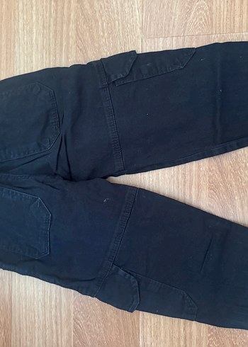 4 Yaş Beden Erkek Siyah Düğmeli Bol Kesim Kot Pantolon