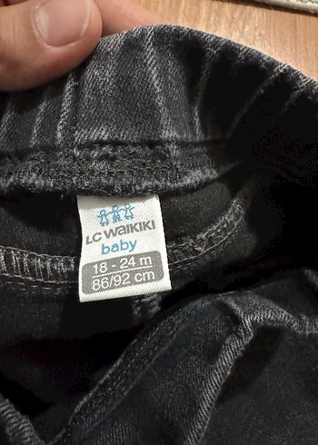 Erkek Çocuk Siyah Kot Pantolon Velcro - Görsel 3