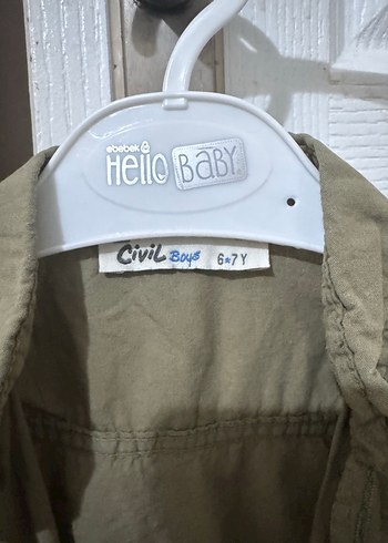 Erkek Çocuk Haki Uzun Kollu Keten Gömlek - Görsel 3