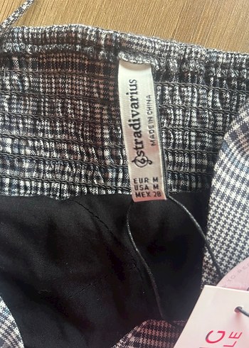 Düğmeli Ekose Desenli Mini Büstiyer - Görsel 3