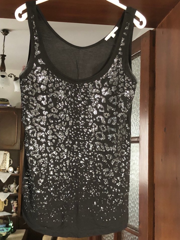 Siyah Payetli Kadın Atlet - Görsel 2