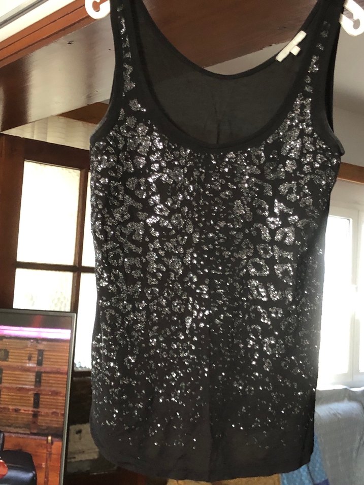 Siyah Payetli Kadın Atlet - Görsel 3