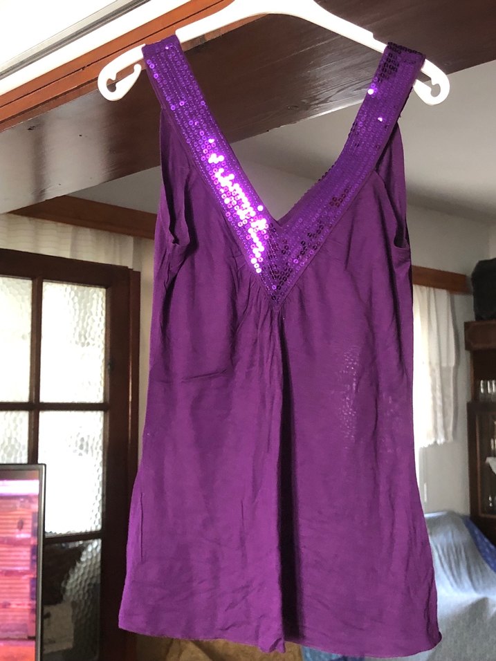 Parlak Mor V Yaka penye üst giyim - Görsel 2