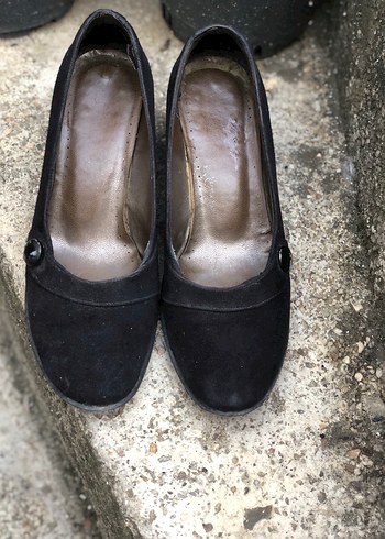 Kadın Siyah Süet Dolgu Topuklu Ayakkabı - Görsel 5