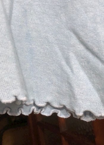 Açık mavi V Yaka Uzun Kollu Lamswoll Kadın Kazak - Görsel 4