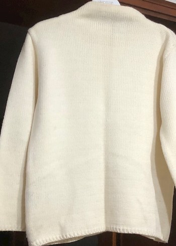 Beyaz Kadın Yün Kazak - Görsel 4