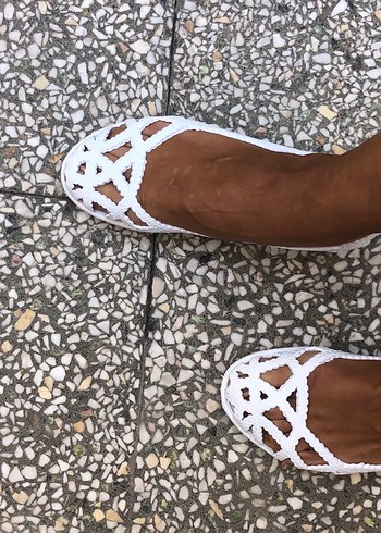 Beyaz Dantel Detaylı Kadın Deniz Ayakkabısı - Görsel 2