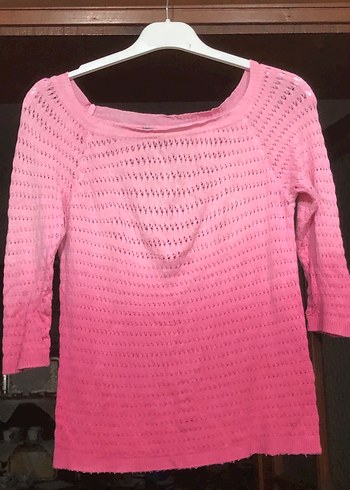 Pembe Batik Desenli Triko Kadın Kazak - Görsel 2