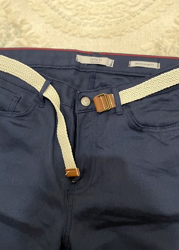 30 Beden mavi Renk Kemerli Mavi erkek Bermuda Şort