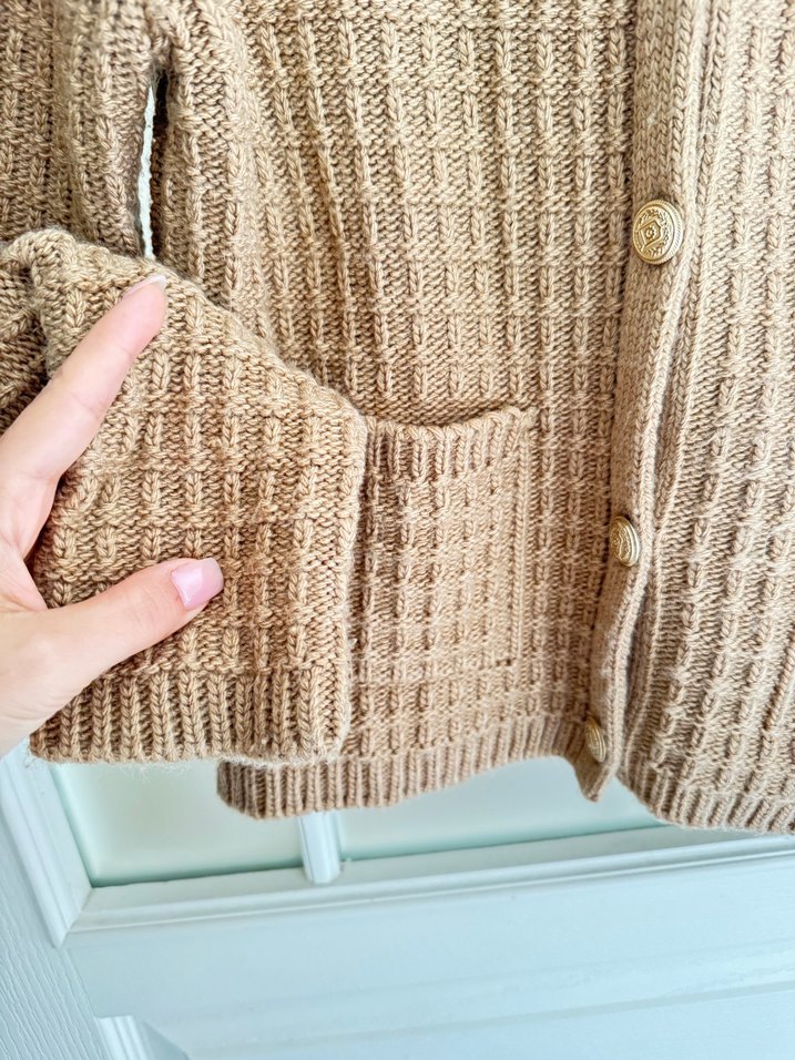 Bej Örgü Kadın Hırka - Görsel 3