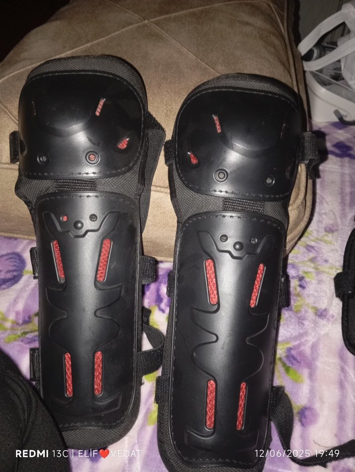 Siyah Desenli Motosiklet Dizlik ve dirseklik - Görsel 3