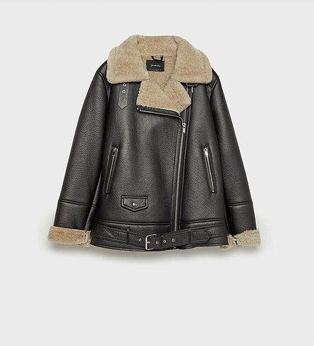 Stradivarius Suni Kürklü biker ceket