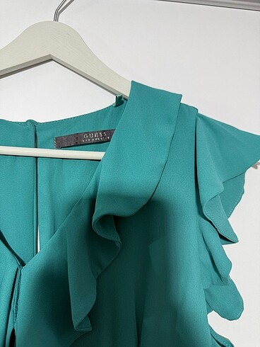 Yeşil şık uzun elbise - Görsel 2