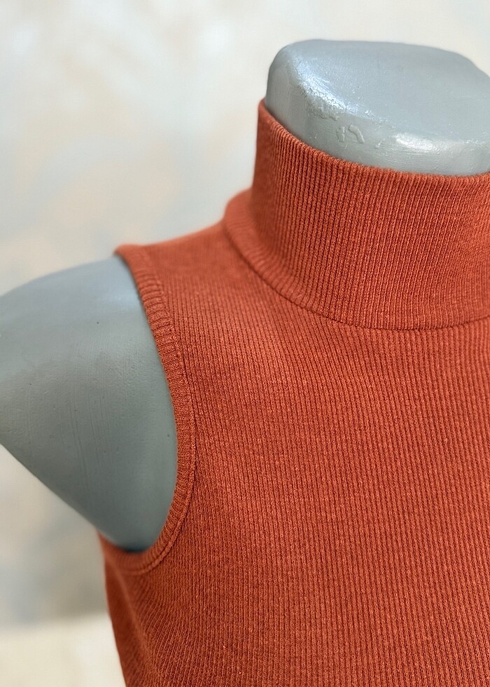 Kiremit rengi kolsuz badi - Görsel 2