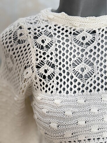 Beyaz dantelli bluz - Görsel 2