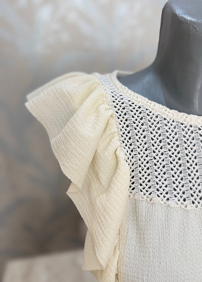 Krem bluz - Görsel 2