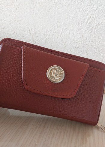 Bordo Deri Kadın Cüzdanı Fermuarlı