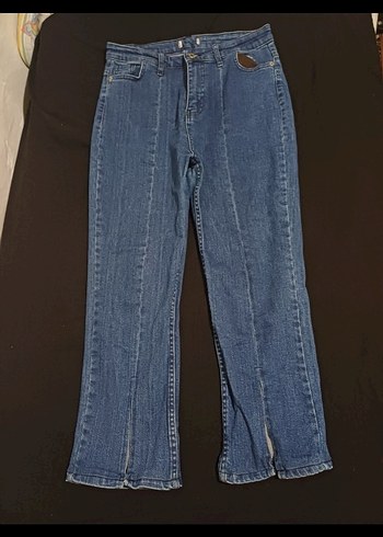Kadın Midi Boy Mavi Denim Jean Pantolon